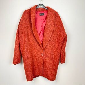 Chepe Wool Alpaca Coat Made in Italy Medium Rust Orange